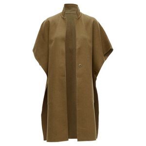 Tibi virgin wool angora cape sleeve high collar coat